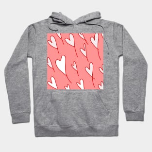 red pink white heart shapes background Hoodie